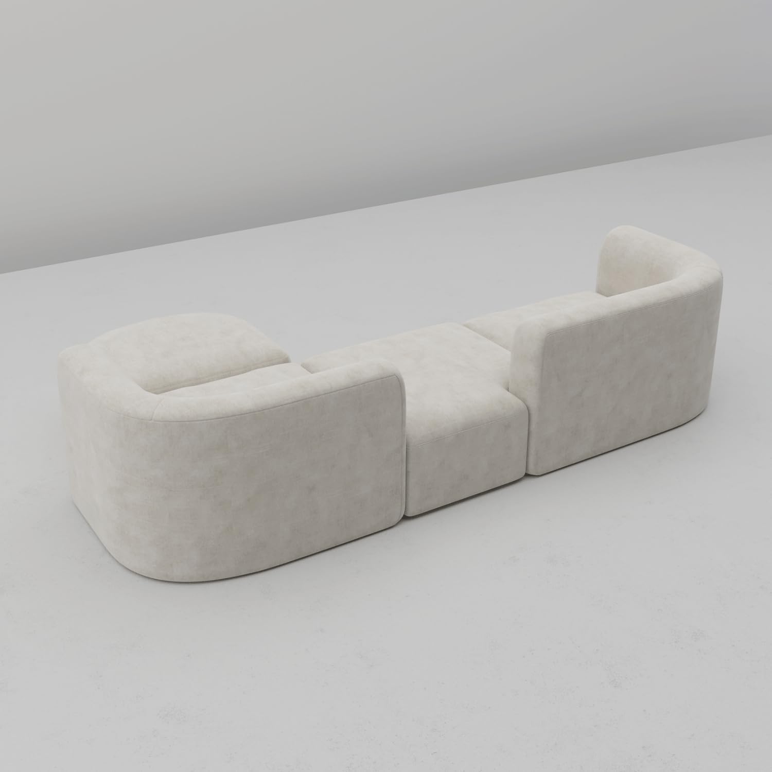 Acanva Luxury Velvet Sofa 3 Seater Modern Curved Back Couch for Living Room