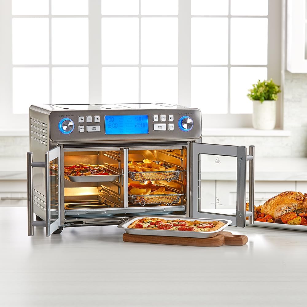 Emeril Lagasse Dual Zone 360 Air Fryer Oven 25 QT Extra Large French Door Cook Two Foods