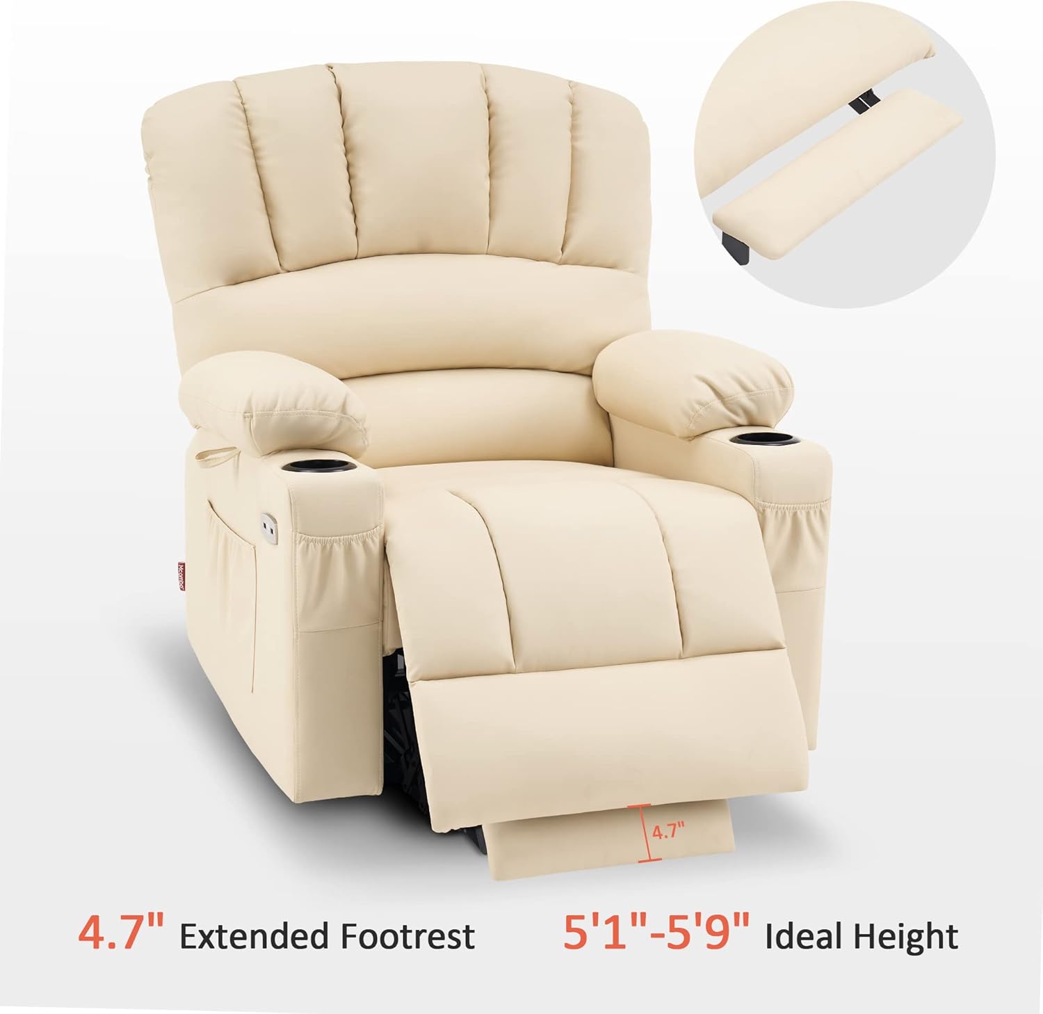 MCombo Power Lift Recliner Chair for Elderly with Heat Massage USB Cup Holders