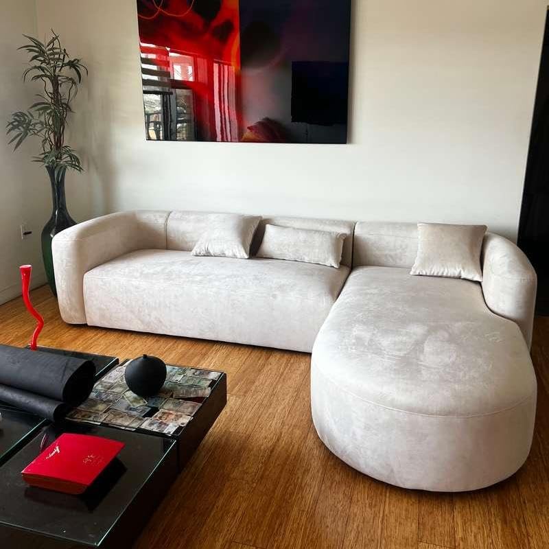 Acanva Luxury Velvet Sofa 3 Seater Modern Curved Back Couch for Living Room