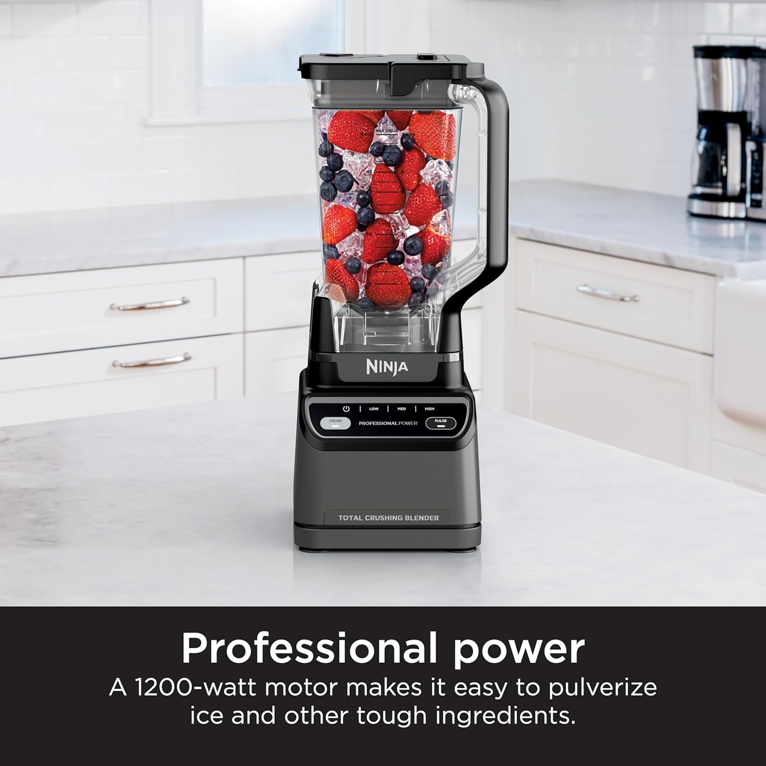 Ninja 1000W Countertop Blender Total Crushing Smoothie and Ice Blender 72oz Black & Grey