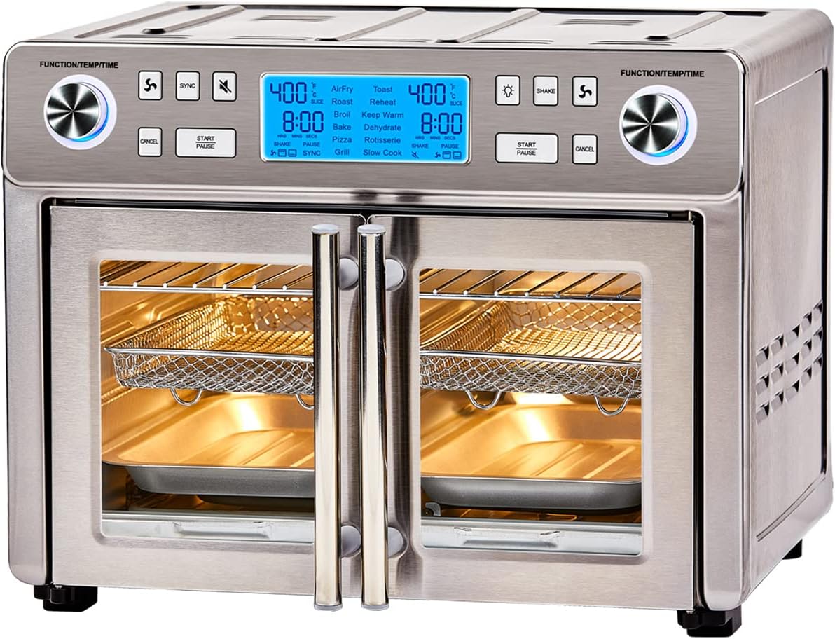 Emeril Lagasse Dual Zone 360 Air Fryer Oven 25 QT Extra Large French Door Cook Two Foods