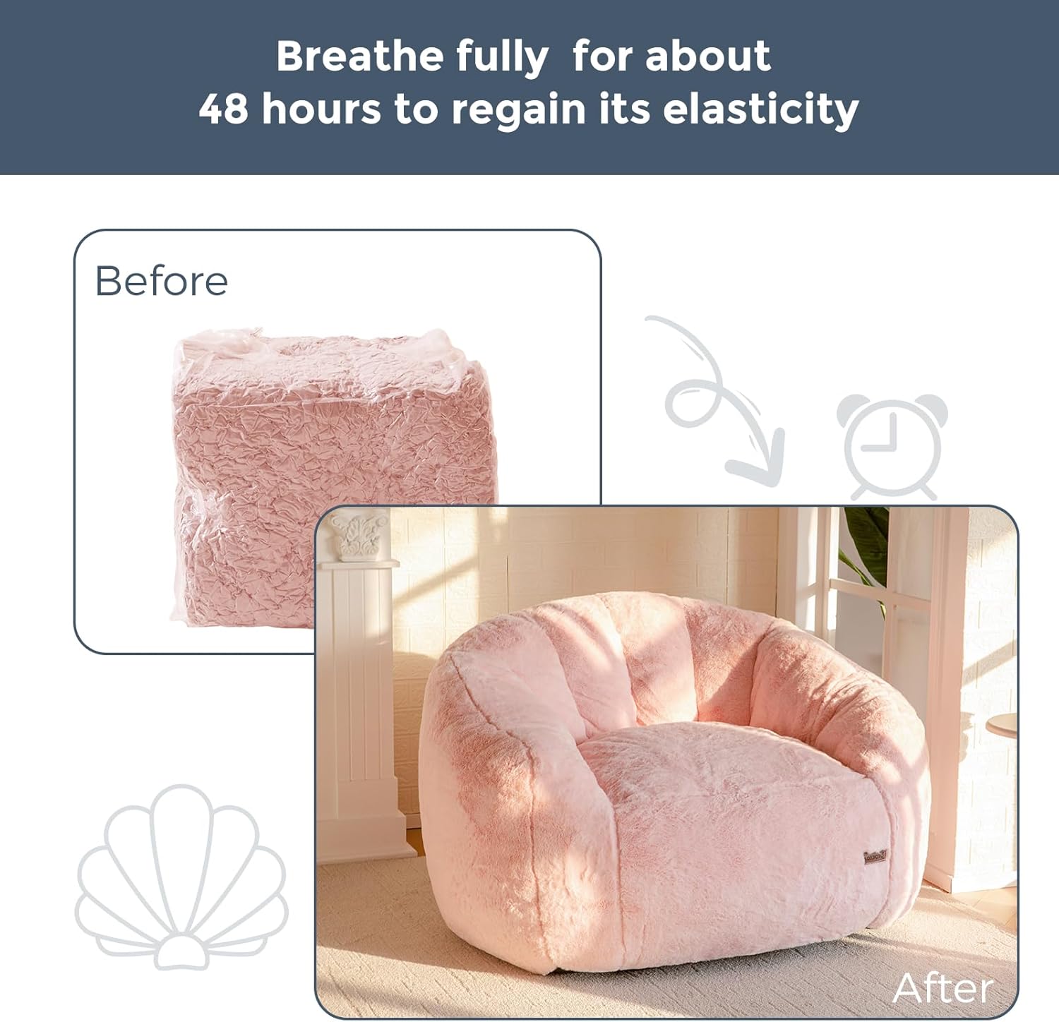 MAXYOYO Giant Bean Bag Chair Oversized Faux Fur Sofa for Adults Kids