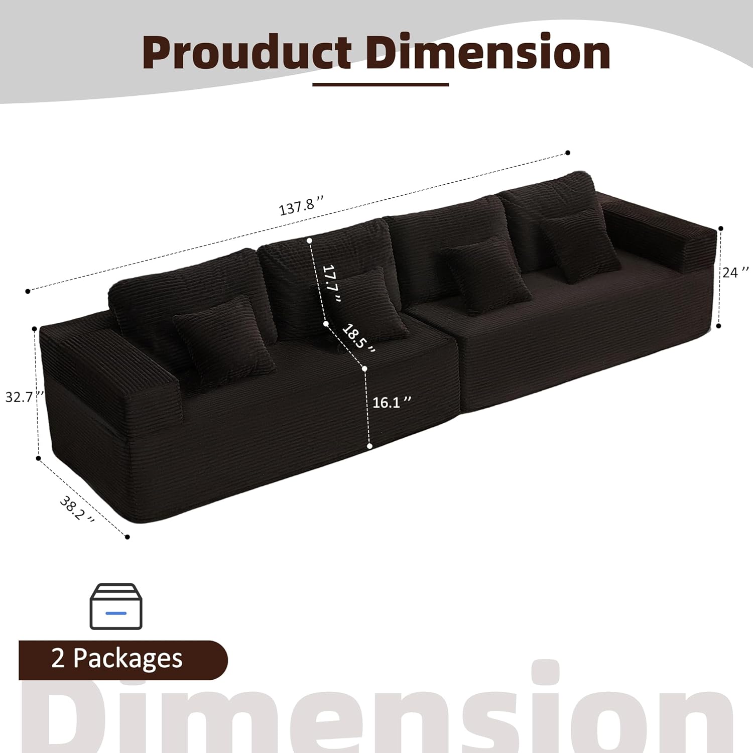 Afuson Boneless Sectional Sofa L Shape Deep Seat Cloud Couch Living Room