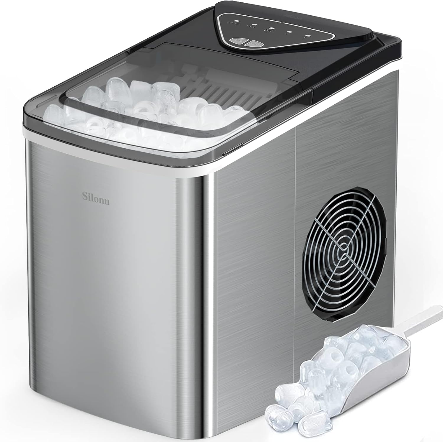 Silonn Nugget Ice Maker Countertop 33lbs Daily Soft Chewable Ice Machine