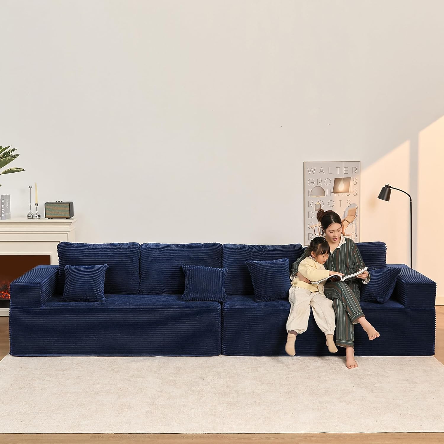 Afuson Boneless Sectional Sofa L Shape Deep Seat Cloud Couch Living Room