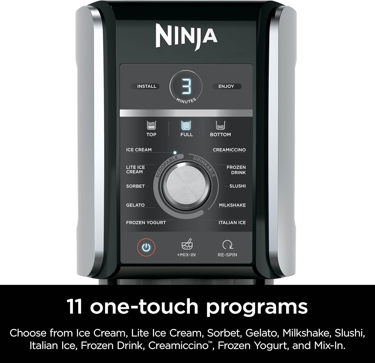 Ninja Ice Cream Maker with 7 One Touch Programs for Gelato Milkshakes Sorbet Smoothie Bowls