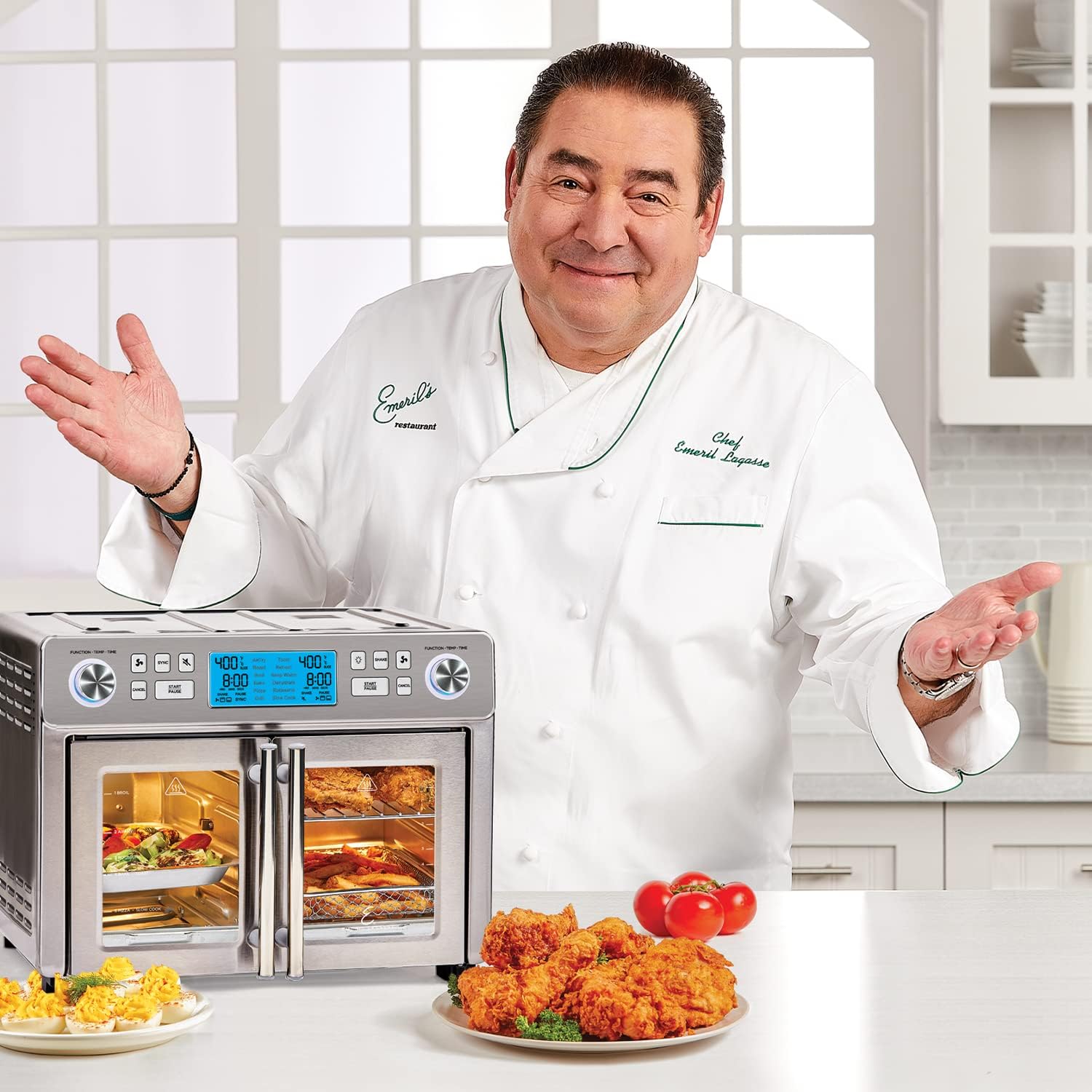 Emeril Lagasse Dual Zone 360 Air Fryer Oven 25 QT Extra Large French Door Cook Two Foods