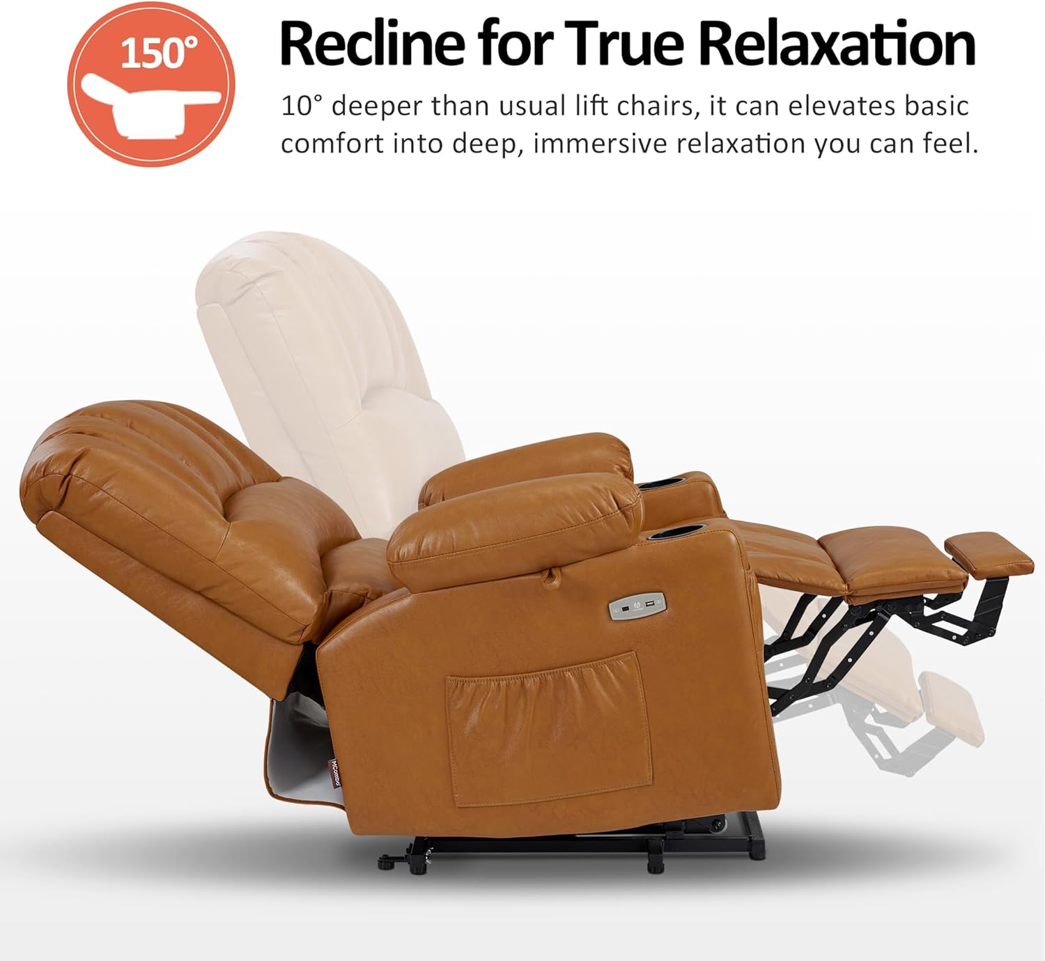 MCombo Power Lift Recliner Chair for Elderly with Heat Massage USB Cup Holders