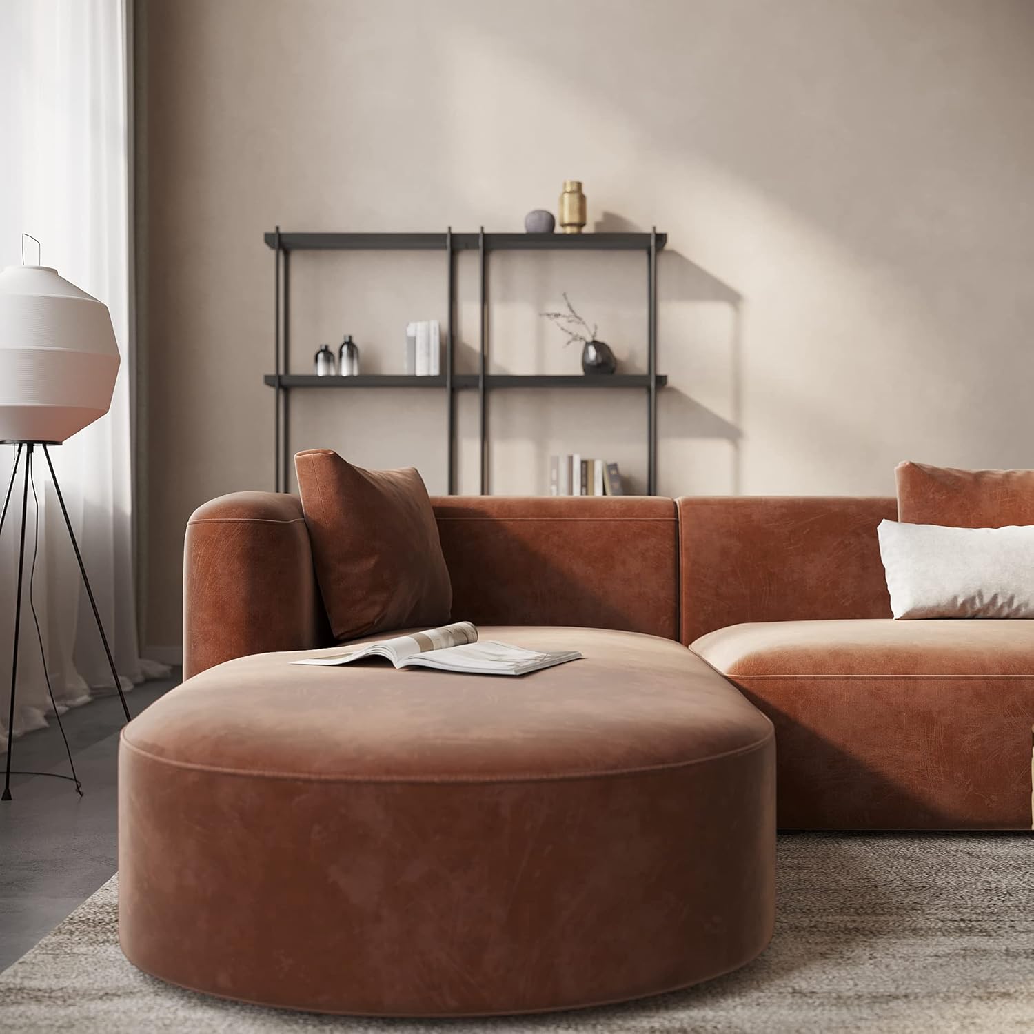 Acanva Luxury Velvet Sofa 3 Seater Modern Curved Back Couch for Living Room