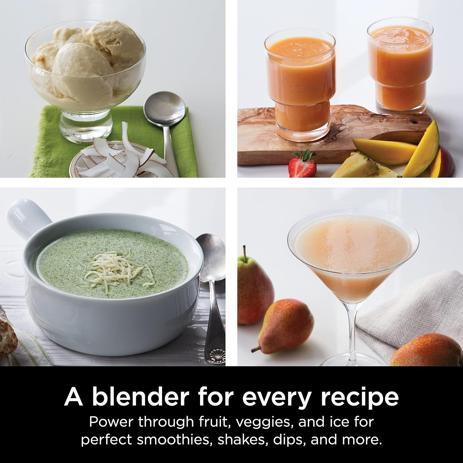 Ninja 1000W Countertop Blender Total Crushing Smoothie and Ice Blender 72oz Black & Grey