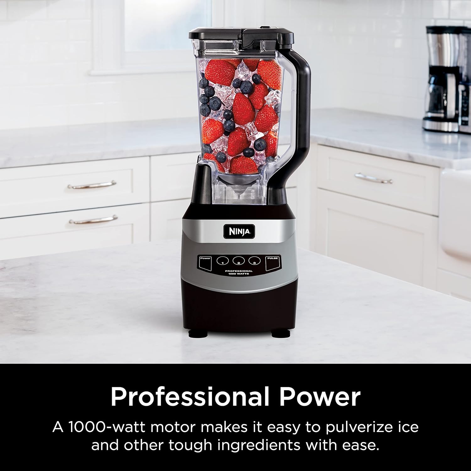 Ninja 1000W Countertop Blender Total Crushing Smoothie and Ice Blender 72oz Black & Grey