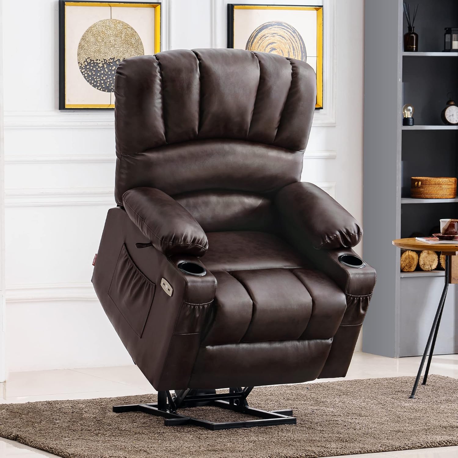 MCombo Power Lift Recliner Chair for Elderly with Heat Massage USB Cup Holders