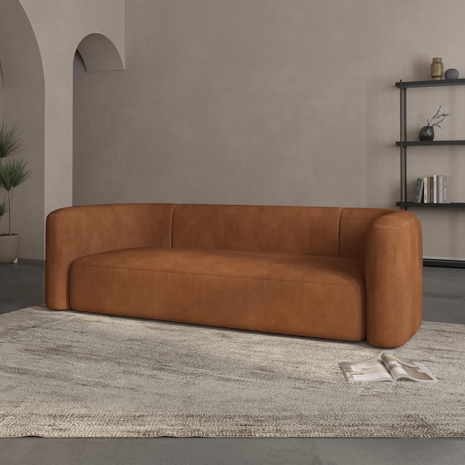 Acanva Luxury Velvet Sofa 3 Seater Modern Curved Back Couch for Living Room