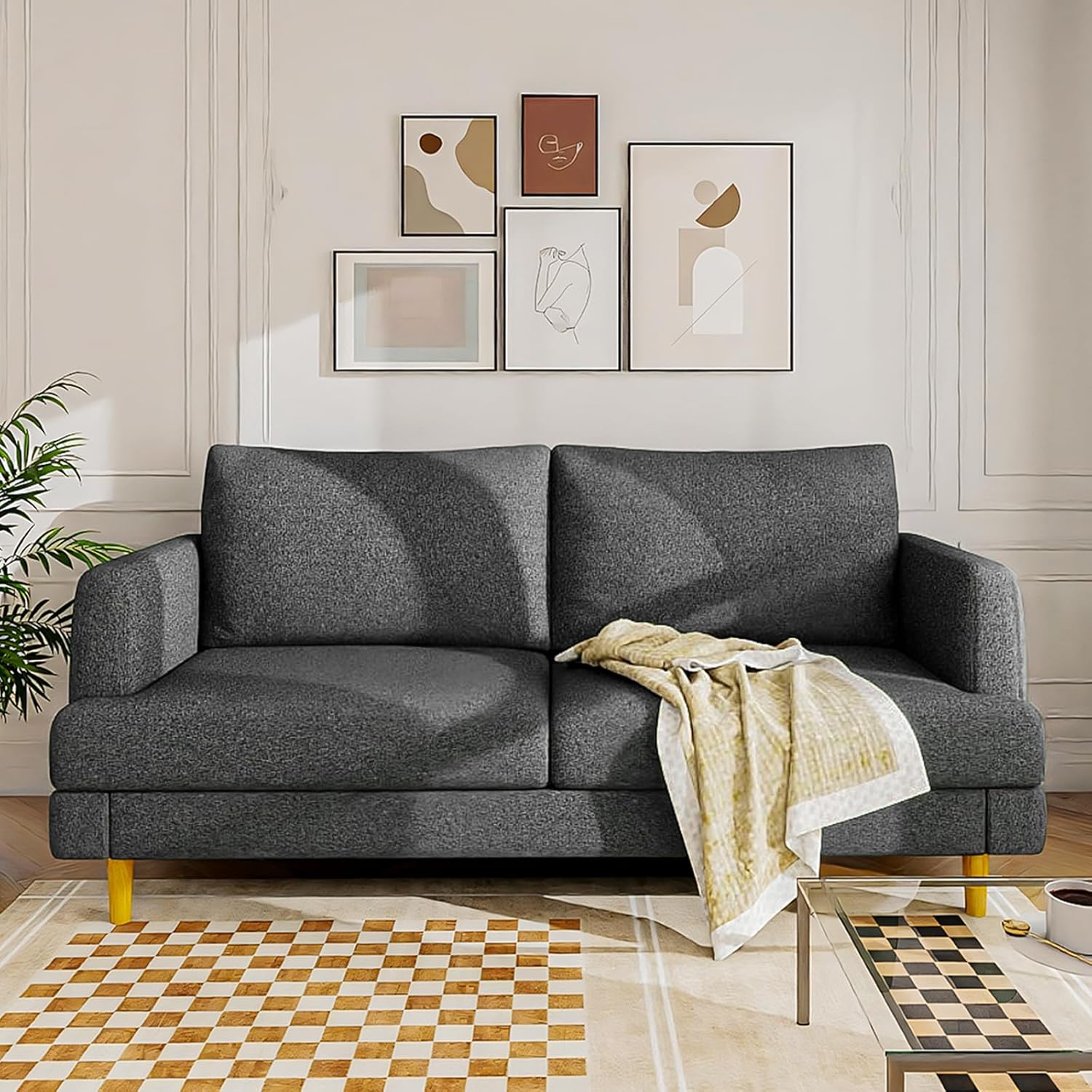 Loveseat Sofa Couch USB Ports 2 Seater Deep Seating Small Couch