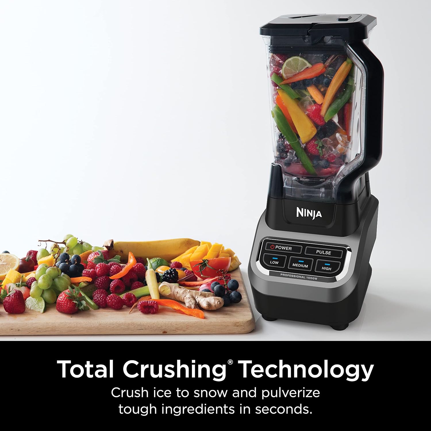 Ninja 1000W Countertop Blender Total Crushing Smoothie and Ice Blender 72oz Black & Grey
