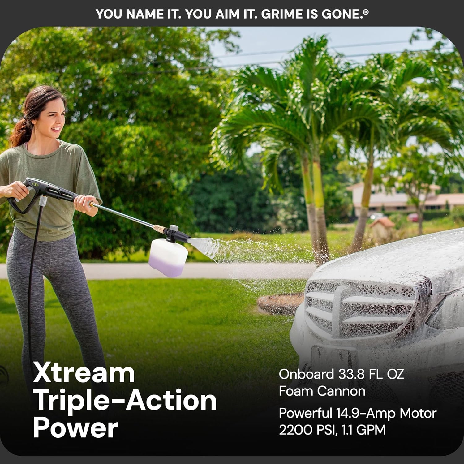 Sun Joe SPX3000 Electric Pressure Washer 2030 PSI 1.2 GPM with Dual Soap Tanks