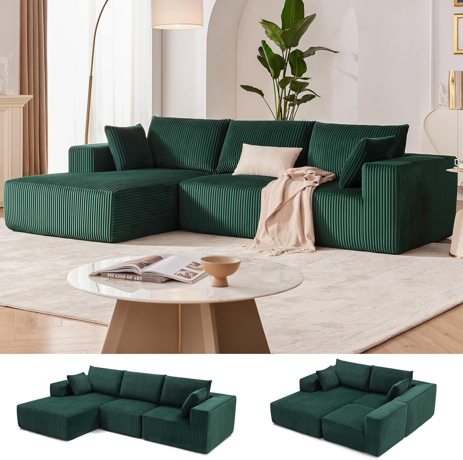 Weture 108" Modular Sectional Sofa Deep Seat Cloud L-Shape Couch with Chaise