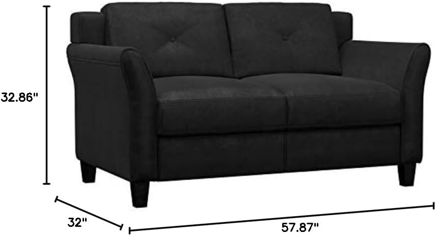 Lifestyle Harrington Sofa Upholstered Microfiber Fabric Curved Arm Couch