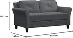 Lifestyle Harrington Sofa Upholstered Microfiber Fabric Curved Arm Couch