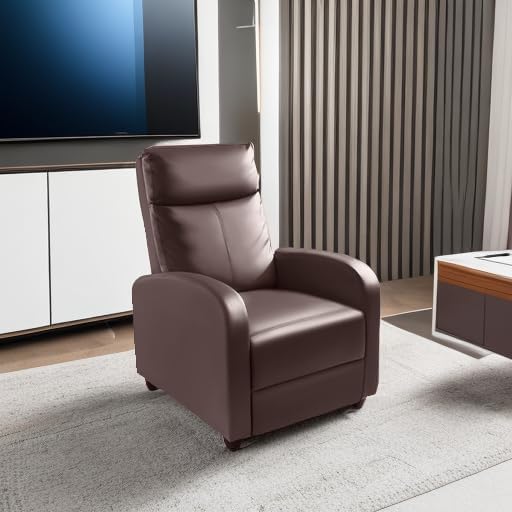 Homall Modern Recliner Chair PU Leather Padded Seat Single Sofa Home Theater