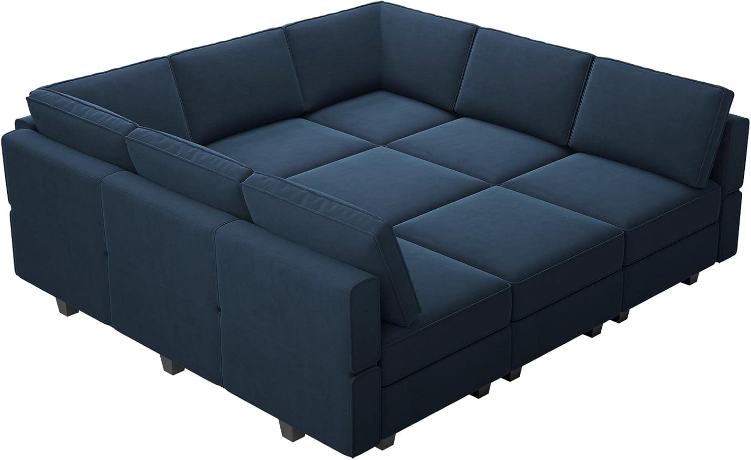 Belffin Velvet Modular Sectional Sofa with Ottoman Sleeper Bed Storage
