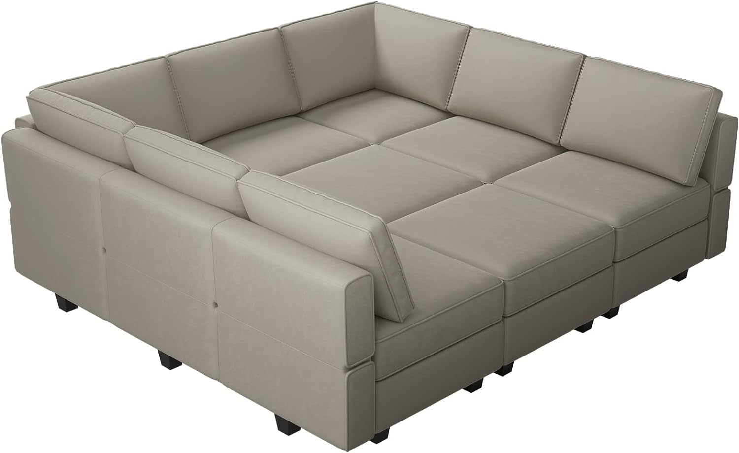 Belffin Velvet Modular Sectional Sofa with Ottoman Sleeper Bed Storage