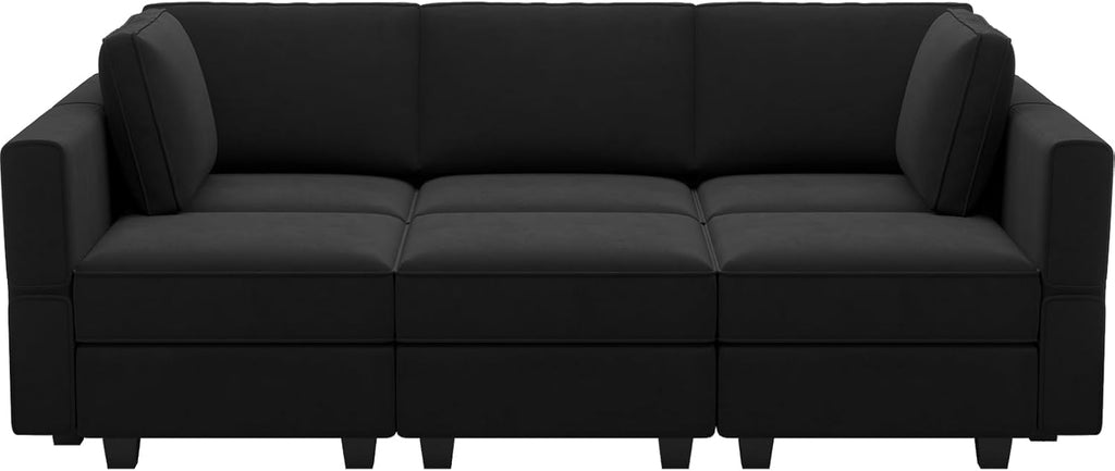 Belffin Velvet Modular Sectional Sofa with Ottoman Sleeper Bed Storage