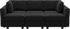 Belffin Velvet Modular Sectional Sofa with Ottoman Sleeper Bed Storage