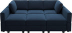 Belffin Velvet Modular Sectional Sofa with Ottoman Sleeper Bed Storage
