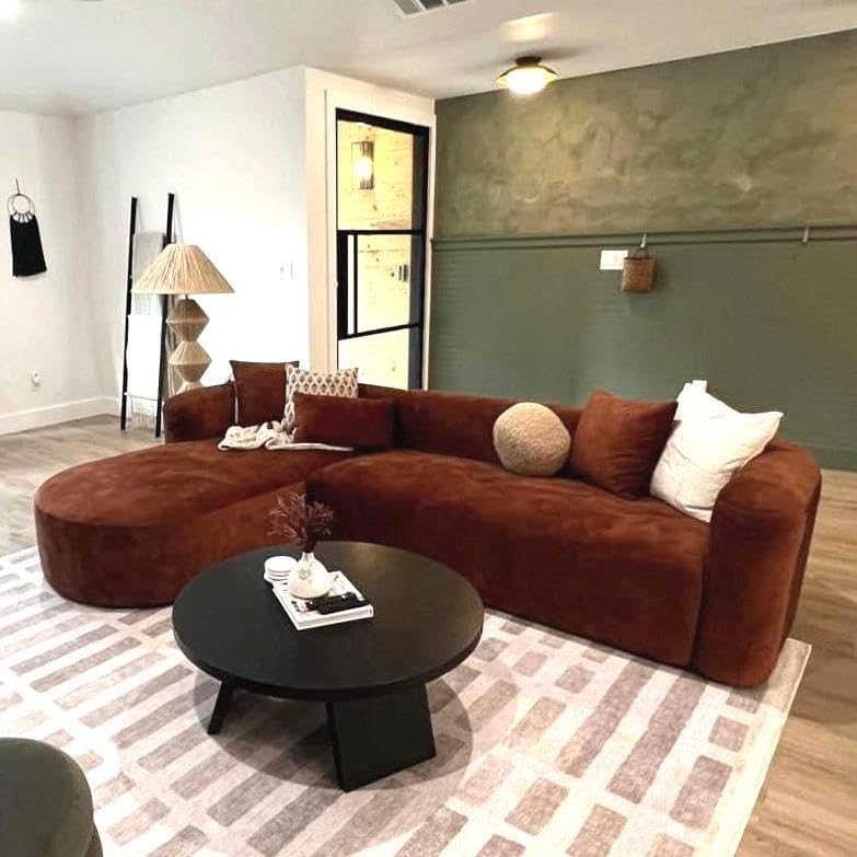 Acanva Luxury Velvet Sofa 3 Seater Modern Curved Back Couch for Living Room
