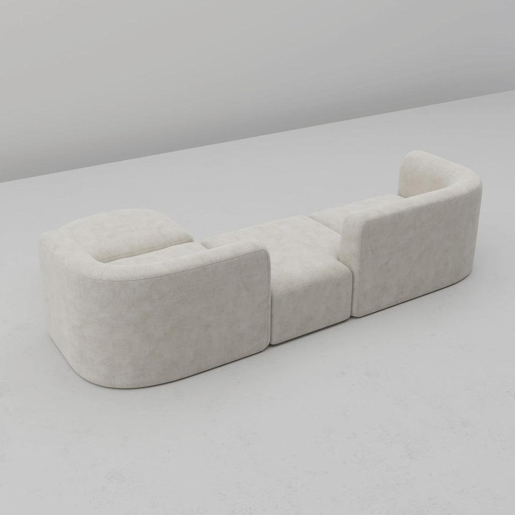 Acanva Luxury Velvet Sofa 3 Seater Modern Curved Back Couch for Living Room