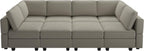 Belffin Velvet Modular Sectional Sofa with Ottoman Sleeper Bed Storage