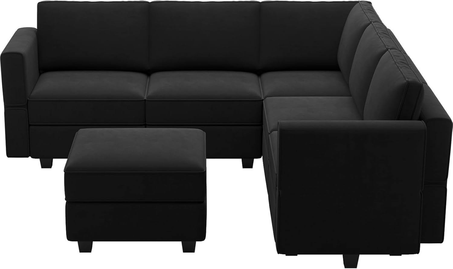 Belffin Velvet Modular Sectional Sofa with Ottoman Sleeper Bed Storage