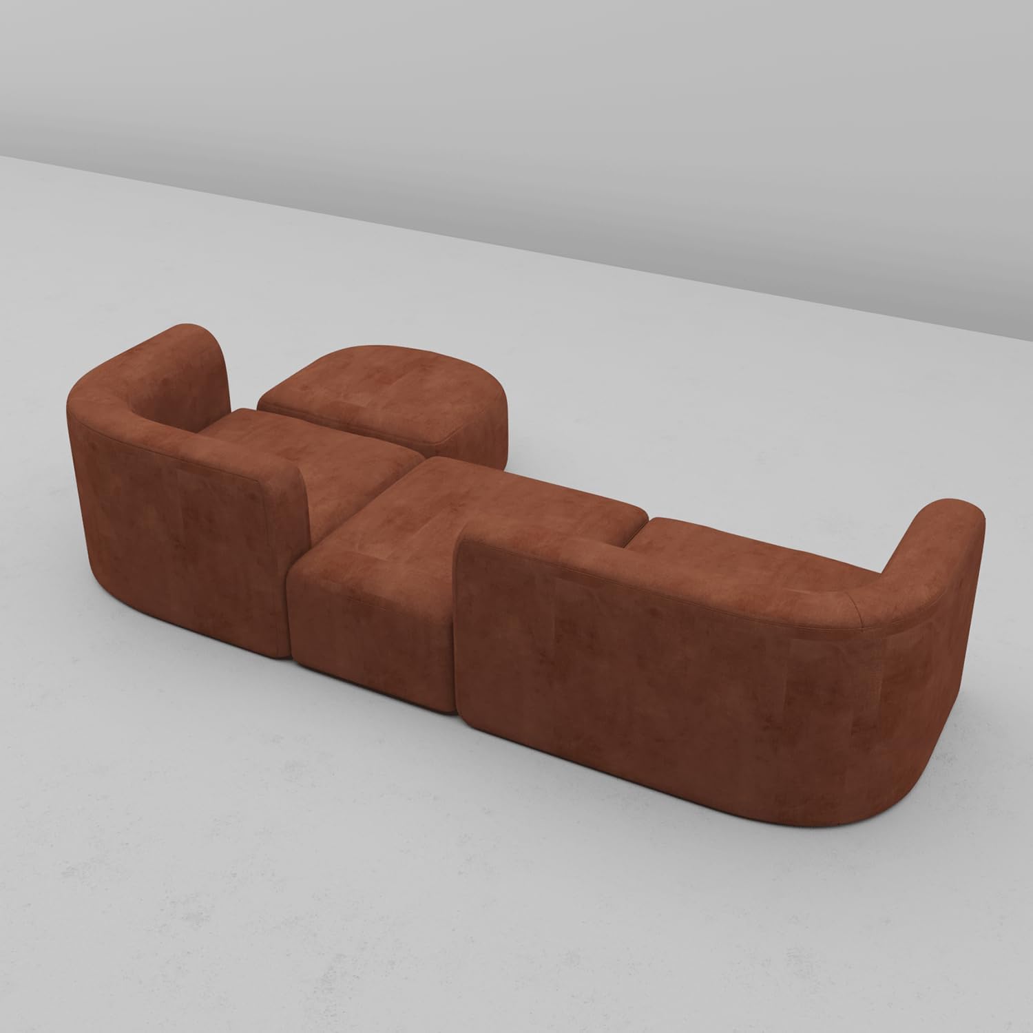Acanva Luxury Velvet Sofa 3 Seater Modern Curved Back Couch for Living Room