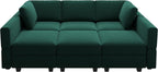 Belffin Velvet Modular Sectional Sofa with Ottoman Sleeper Bed Storage