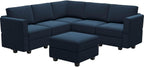 Belffin Velvet Modular Sectional Sofa with Ottoman Sleeper Bed Storage