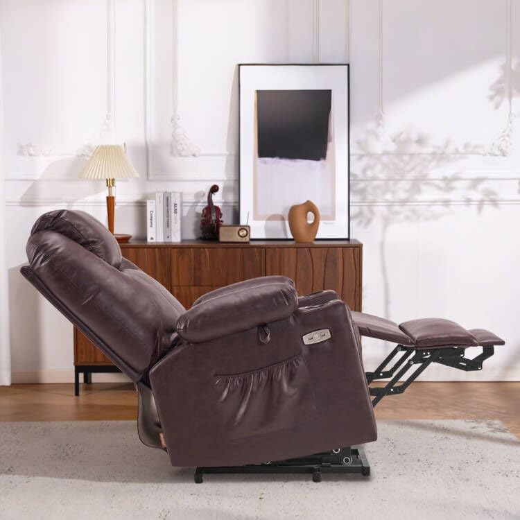 MCombo Electric Power Lift Recliner Massage Heat Chair for Elderly 3 Positions 2 Pockets USB