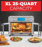Emeril Lagasse Dual Zone 360 Air Fryer Oven 25 QT Extra Large French Door Cook Two Foods