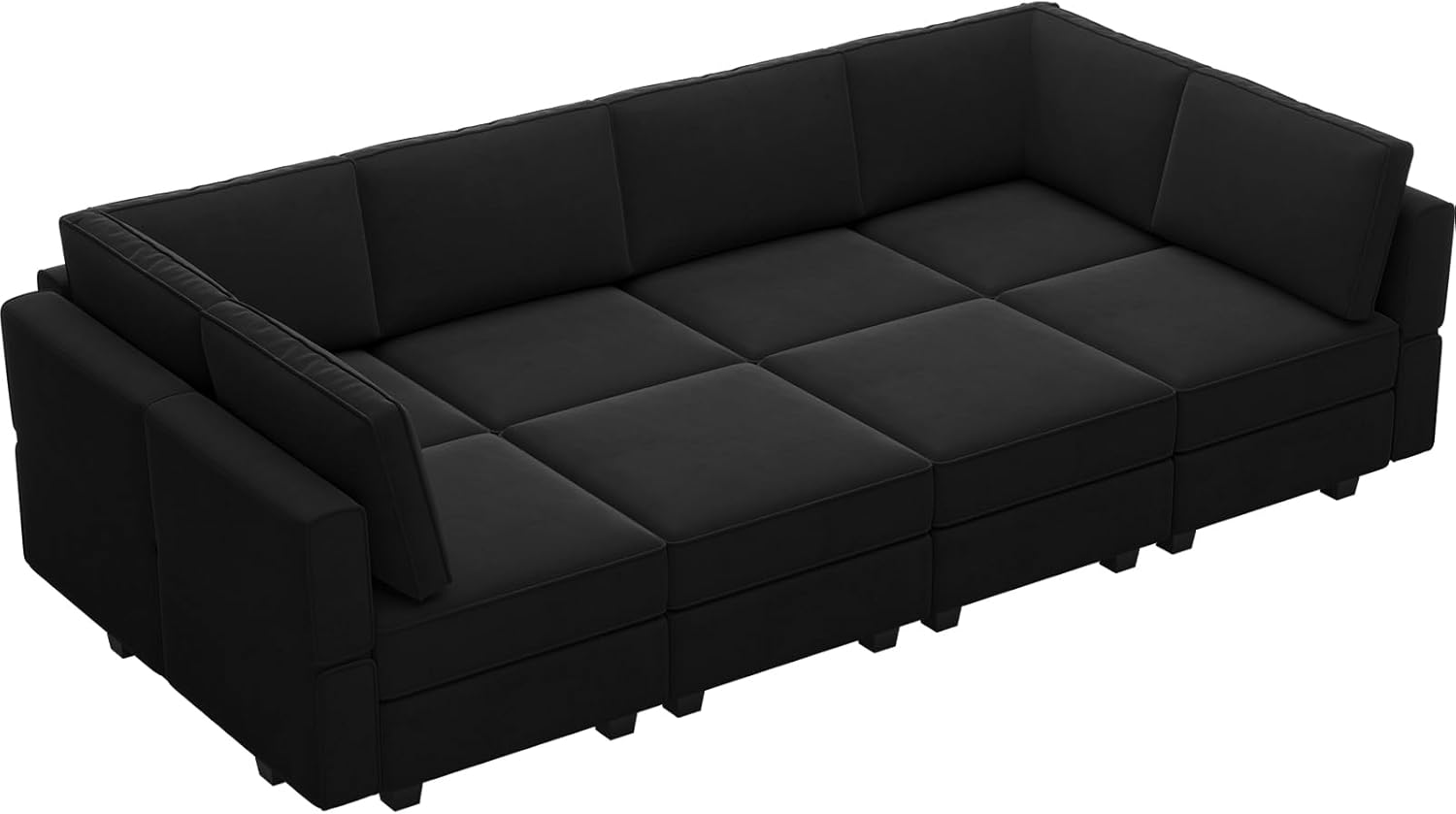 Belffin Velvet Modular Sectional Sofa with Ottoman Sleeper Bed Storage