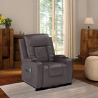 COMHOMA PU Leather Recliner Chair Heated Massage Swivel Rocker Brown