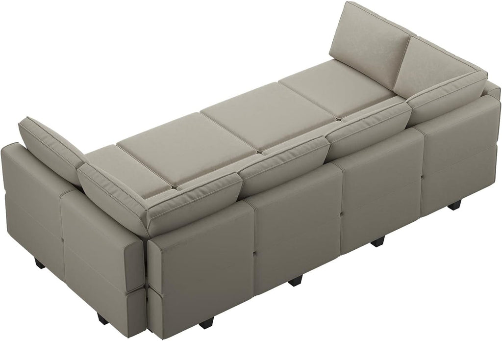 Belffin Velvet Modular Sectional Sofa with Ottoman Sleeper Bed Storage