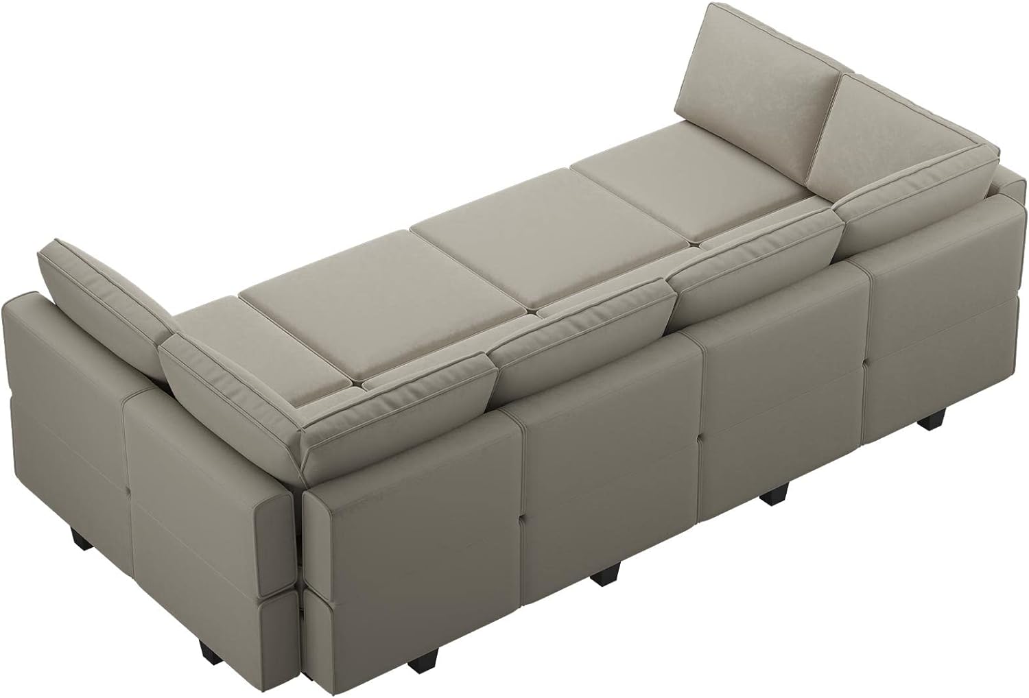 Belffin Velvet Modular Sectional Sofa with Ottoman Sleeper Bed Storage