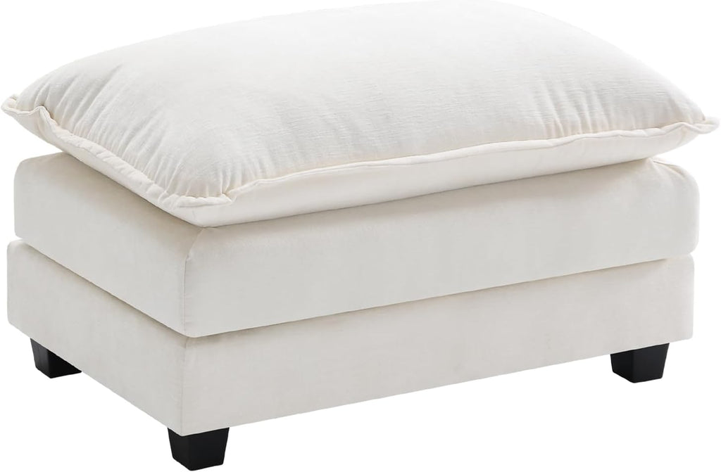 Ihanherry U Shaped Modular Cloud Sofa 5 Seat Chenille Sectional with Ottoman