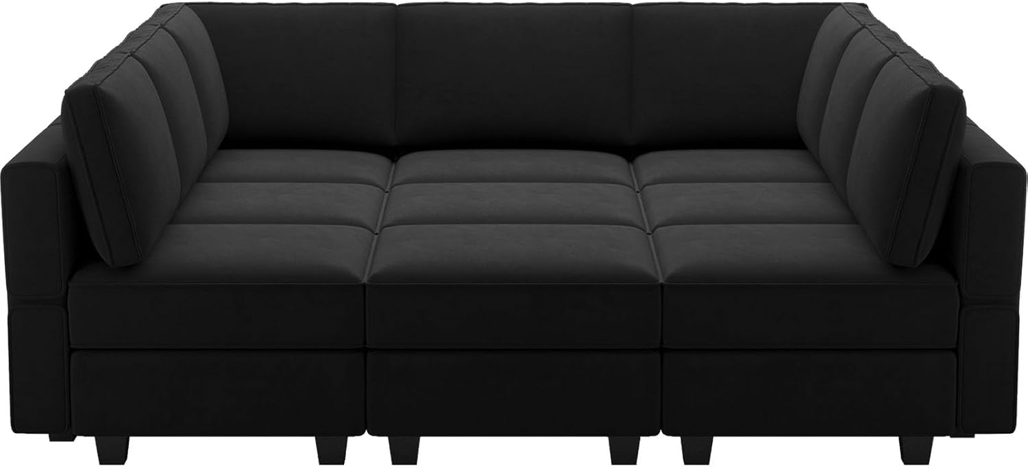 Belffin Velvet Modular Sectional Sofa with Ottoman Sleeper Bed Storage