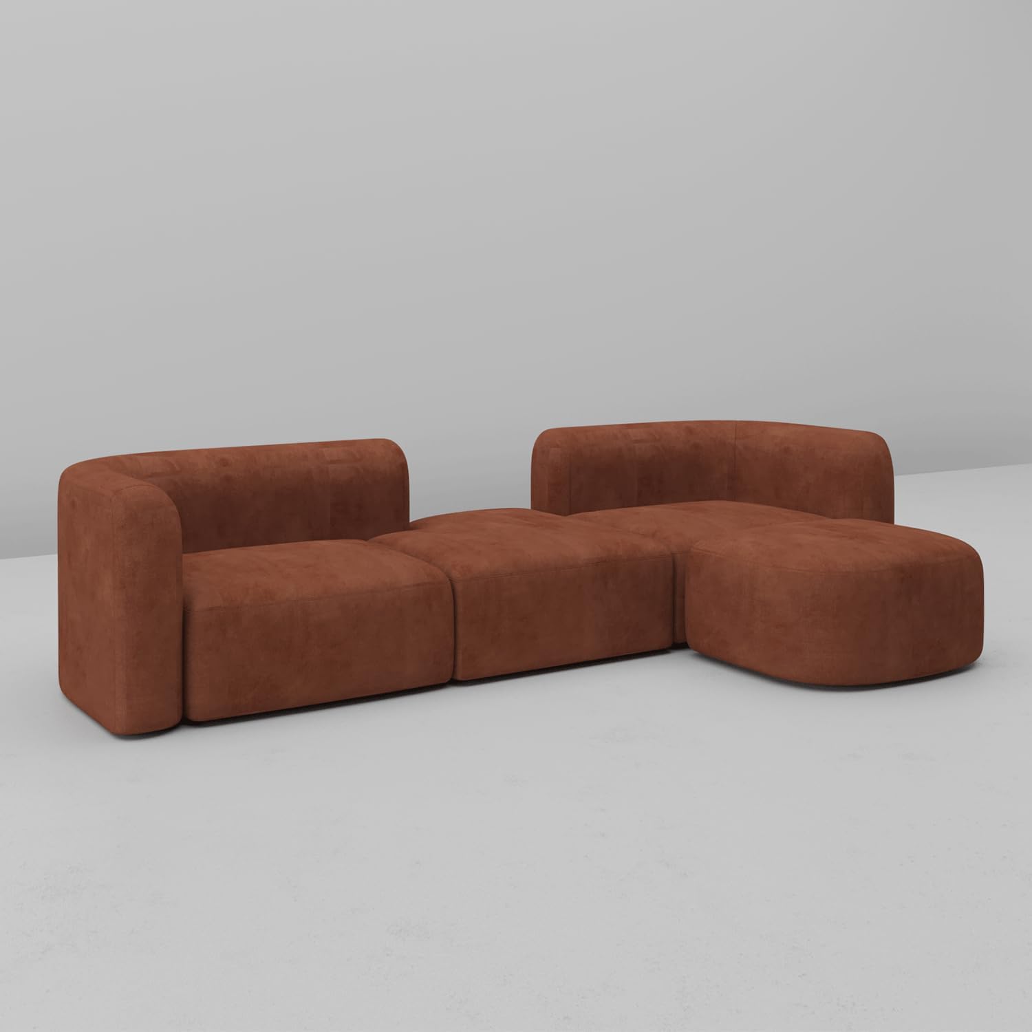 Acanva Luxury Velvet Sofa 3 Seater Modern Curved Back Couch for Living Room