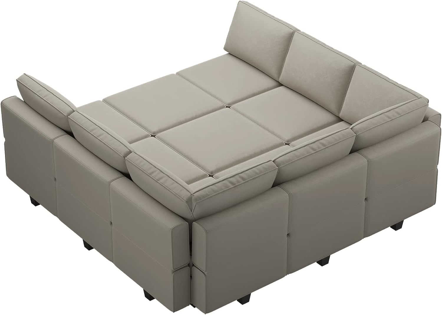 Belffin Velvet Modular Sectional Sofa with Ottoman Sleeper Bed Storage