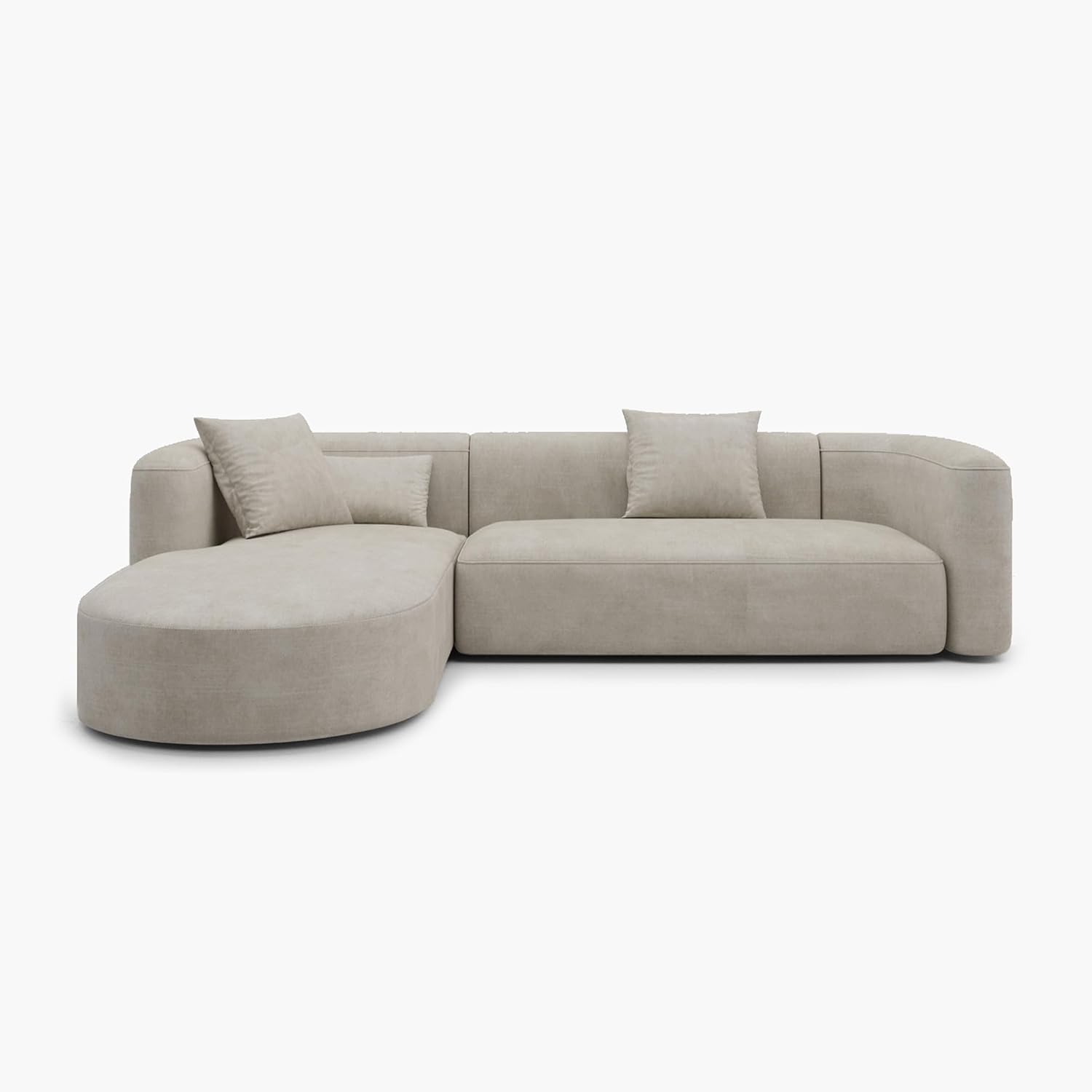 Acanva Luxury Velvet Sofa 3 Seater Modern Curved Back Couch for Living Room