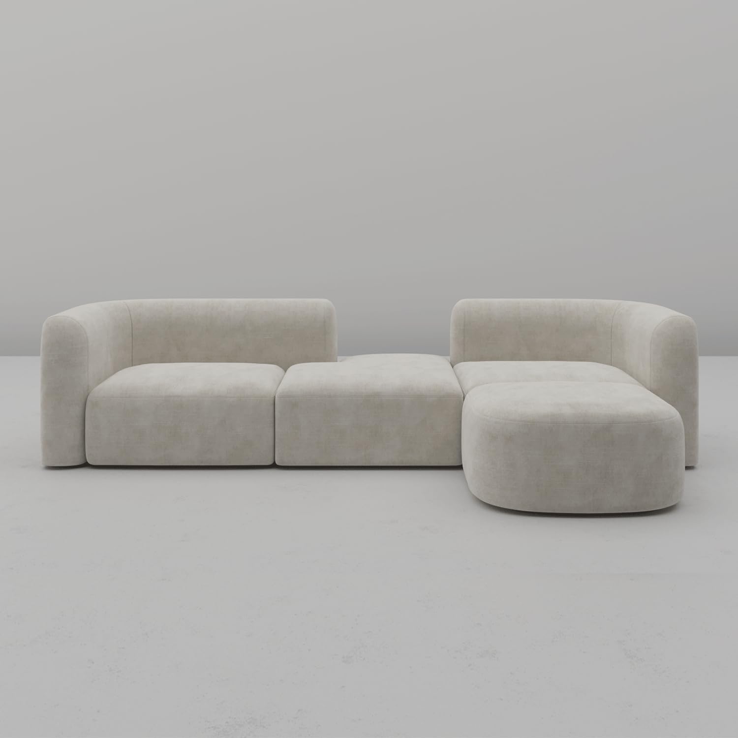Acanva Luxury Velvet Sofa 3 Seater Modern Curved Back Couch for Living Room