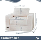MAXYOYO Giant Bean Bag Chair for Adults with Pillows and Armrests